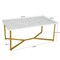 White Faux Marble Coffee Table With Gold Finished Metal Frame